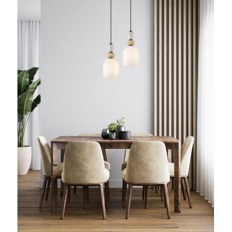 Lampa wisząca pojedyncza Bonata PND-36573-1B-BK-WH czarna Italux