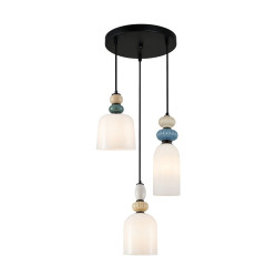 Lampa wisząca potrójna Bonata PND-36573-3-BK-WH czarna Italux