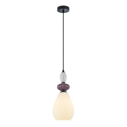 Lampa wisząca pojedyncza Domali PND-36816-1C-BK-WH czarna Italux