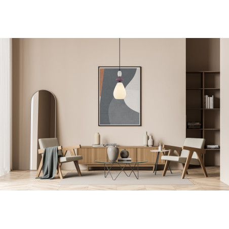 Lampa wisząca pojedyncza Domali PND-36816-1C-BK-WH czarna Italux