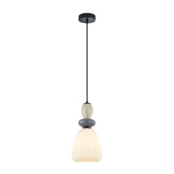Lampa wisząca pojedyncza Domali PND-36816-1D-BK-WH czarna Italux