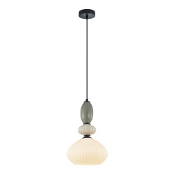 Lampa wisząca pojedyncza Domali PND-36816-1E-BK-WH czarna Italux