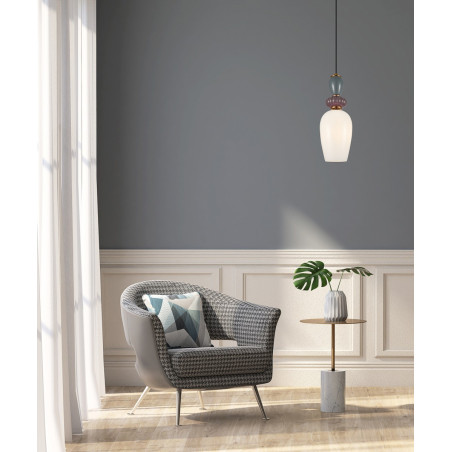 Lampa wisząca pojedyncza Martelo PND-36545-1A-GD-WH złota Italux