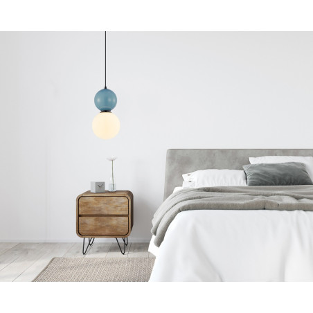Lampa wisząca pojedyncza Mastal PND-36603-1L-BK-BLU czarna Italux