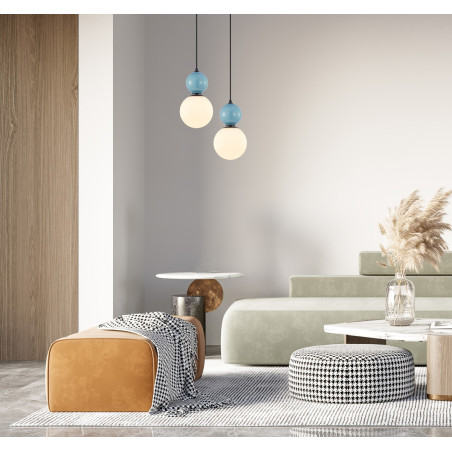 Lampa wisząca pojedyncza Mastal PND-36603-1M-BK-BLU czarna Italux