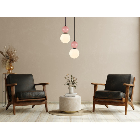 Lampa wisząca pojedyncza Mastal PND-36603-1M-BK-PK czarna Italux