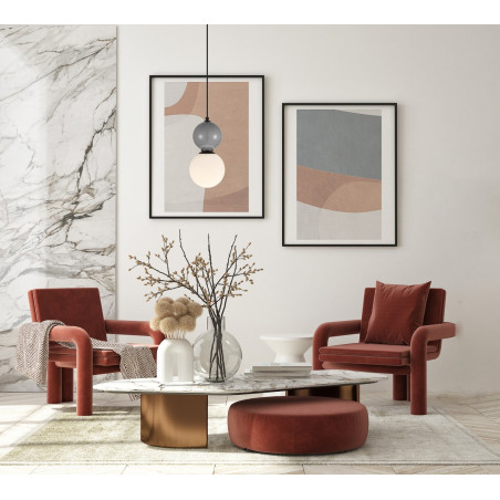 Lampa wisząca pojedyncza Mastal PND-36603-1S-BK-GR czarna Italux