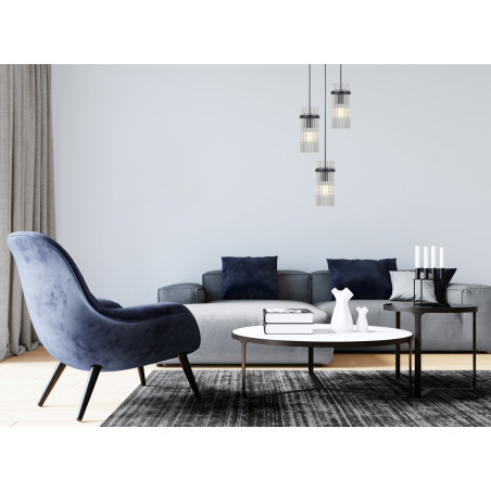 Lampa wisząca potrójna Merto PND-40930-3A-BK czarny mat Italux