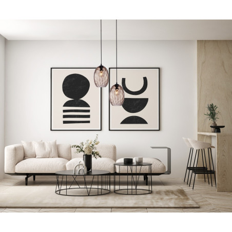 Lampa wisząca pojedyncza Novala PND-3031-1-BK-CF czarna Italux