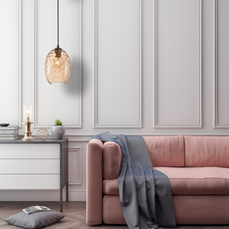 Lampa wisząca pojedyncza Novala PND-3031-1-BRO-AMB złota Italux