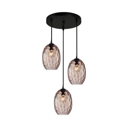 Lampa wisząca potrójna Novala PND-3031-3A-BK-CF czarna Italux