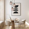 Lampa wisząca potrójna Novala PND-3031-3A-BK-CF czarna Italux