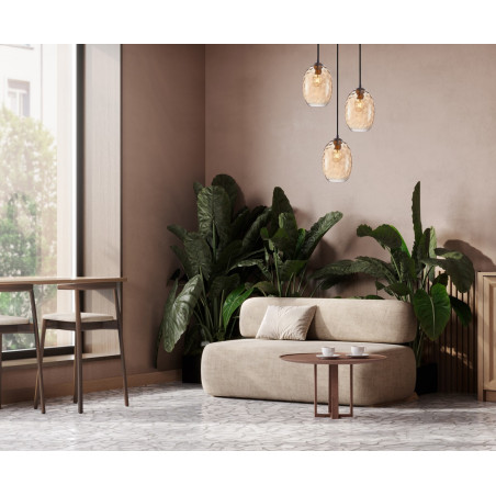 Lampa wisząca potrójna Novala PND-3031-3A-BRO-AMB złota Italux