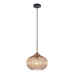 Lampa wisząca pojedyncza Pansol PND-2940-1S-BRO-AMB złota Italux