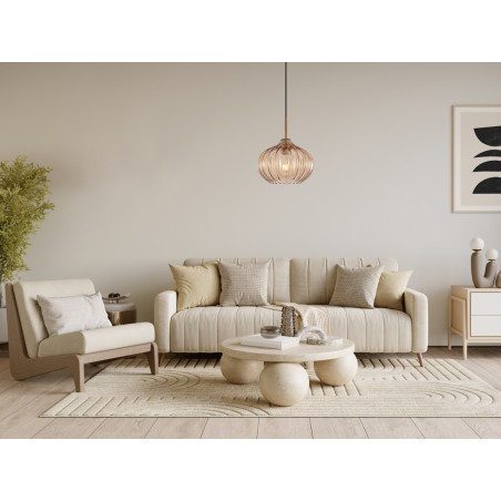 Lampa wisząca pojedyncza Pansol PND-2940-1S-BRO-AMB złota Italux
