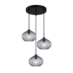 Lampa wisząca potrójna Pansol PND-2940-3AS-BK-SG2 czarna Italux