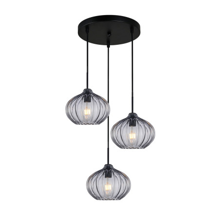 Lampa wisząca potrójna Pansol PND-2940-3AS-BK-SG2 czarna Italux