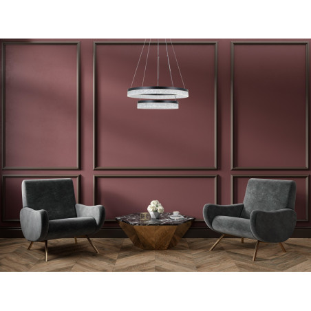 Lampa wisząca Pantal PND-34533-2L-BK czarny mat Italux