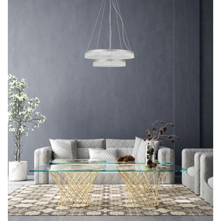 Lampa wisząca Pantal PND-34533-2L-SILV srebrna Italux