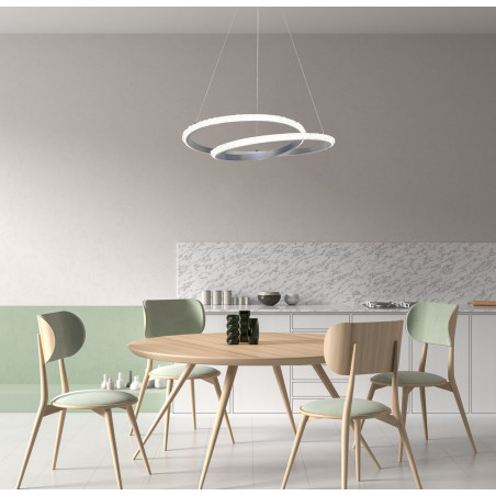 Lampa wisząca Zalto PND-12436-SILV srebrna Italux
