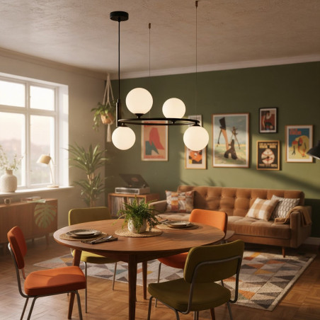 Lampa wisząca poczwórna Amily MDM-3974/4 BK czarna Italux