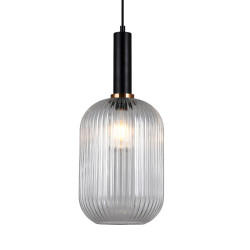 Lampa wisząca pojedyncza Antiola PND-5588-1L-BK+CL czarna Italux