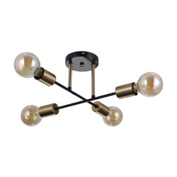 Lampa wisząca poczwórna Formio PND-4052-4-BL-HBR czarny mat Italux