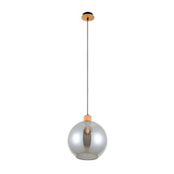 Lampa wisząca pojedyncza Potan PND-67497-WO-SG drewniana Italux