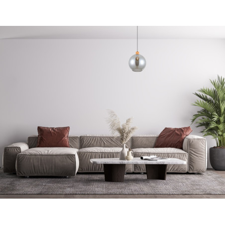 Lampa wisząca pojedyncza Potan PND-67497-WO-SG drewniana Italux