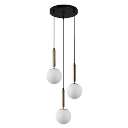 Lampa wisząca potrójna Ravena PND-2324-3A GD+OPAL mosiężna Italux