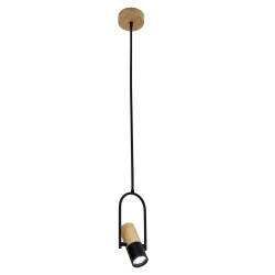 NOWOŚĆ Lampa wisząca Bovino drewniano - czarna 1xGU10 Light Prestige