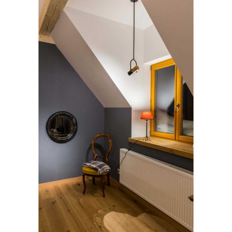 NOWOŚĆ Lampa wisząca Bovino drewniano - czarna 1xGU10 Light Prestige