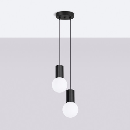 NOWOŚĆ Lampa wisząca HALO 2P czarnaSL.1972 Sollux