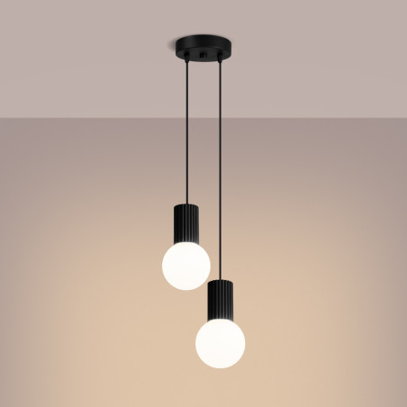 NOWOŚĆ Lampa wisząca HALO 2P czarnaSL.1972 Sollux