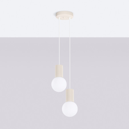 NOWOŚĆ Lampa wisząca HALO 2P beżowaSL.1973 Sollux