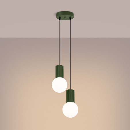 NOWOŚĆ Lampa wisząca HALO 2P zielona oliwkaSL.1974 Sollux