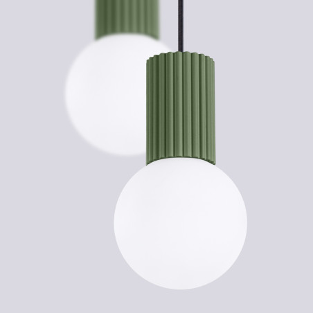 NOWOŚĆ Lampa wisząca HALO 2P zielona oliwkaSL.1974 Sollux