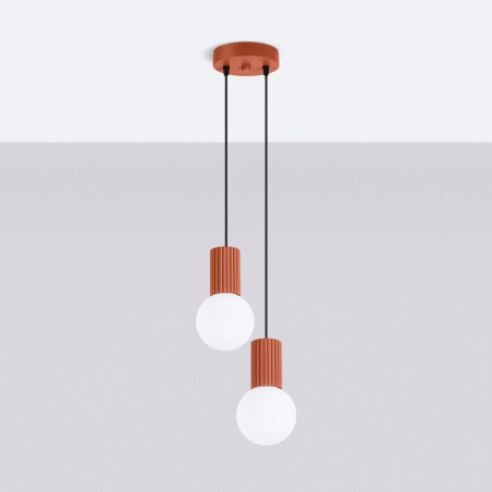 NOWOŚĆ Lampa wisząca HALO 2P ochra czerwonaSL.1975 Sollux