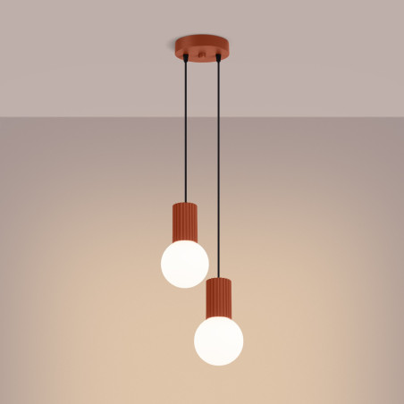 NOWOŚĆ Lampa wisząca HALO 2P ochra czerwonaSL.1975 Sollux