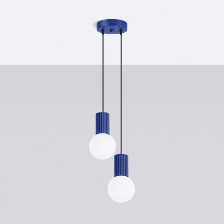 NOWOŚĆ Lampa wisząca HALO 2P ultramarynaSL.1977 Sollux
