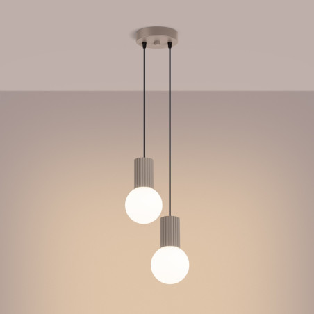 NOWOŚĆ Lampa wisząca HALO 2P taupeSL.1978 Sollux