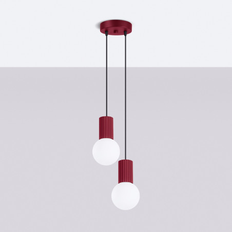 NOWOŚĆ Lampa wisząca HALO 2P burgundSL.1979 Sollux