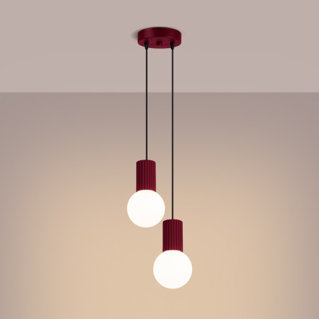 NOWOŚĆ Lampa wisząca HALO 2P burgundSL.1979 Sollux