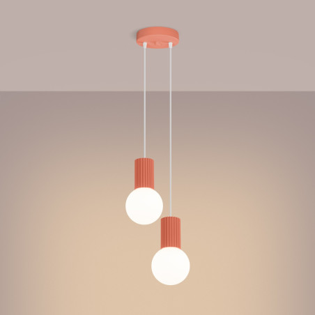 NOWOŚĆ Lampa wisząca HALO 2P brzoskwiniowaSL.1980 Sollux