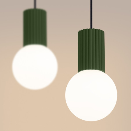 NOWOŚĆ Lampa wisząca HALO 2L zielona oliwkaSL.1984 Sollux