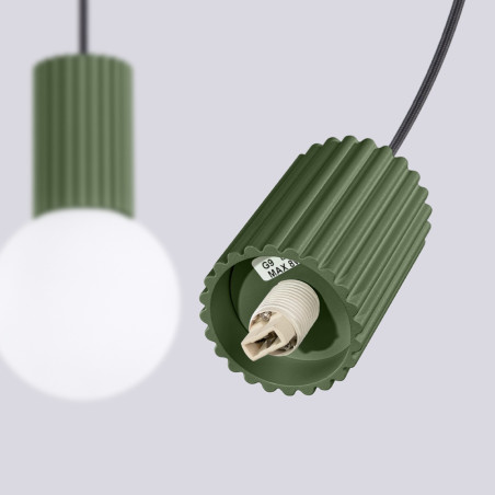 NOWOŚĆ Lampa wisząca HALO 2L zielona oliwkaSL.1984 Sollux