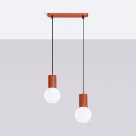 NOWOŚĆ Lampa wisząca HALO 2L ochra czerwonaSL.1985 Sollux