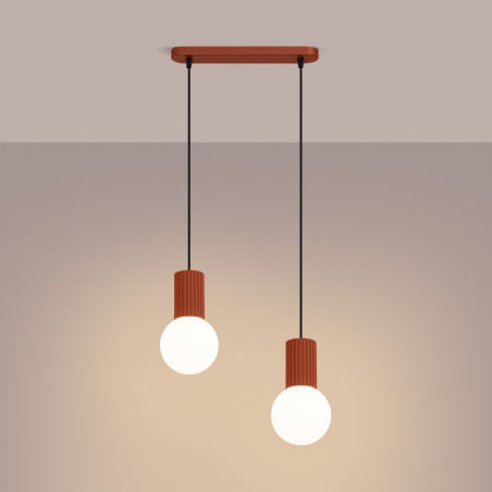 NOWOŚĆ Lampa wisząca HALO 2L ochra czerwonaSL.1985 Sollux