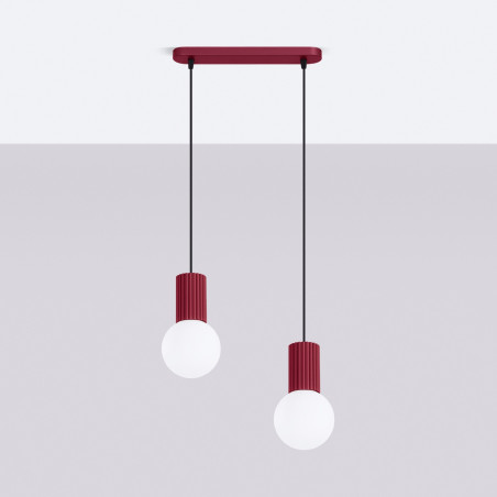 NOWOŚĆ Lampa wisząca HALO 2L burgundSL.1989 Sollux