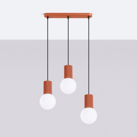 NOWOŚĆ Lampa wisząca HALO 3L ochra czerwonaSL.1995 Sollux